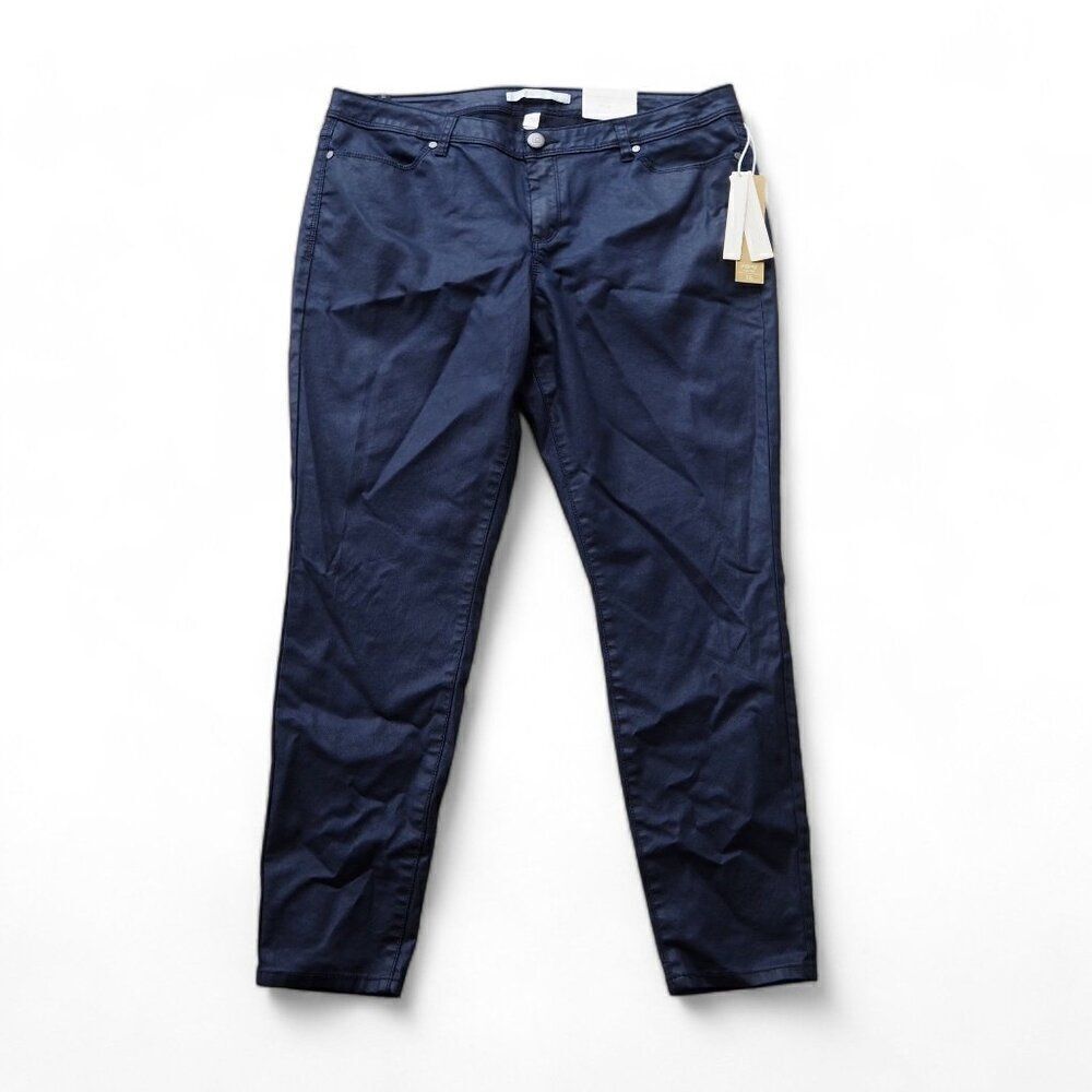 LC Lauren Conrad Mid Rise Coated Denim‎ Jeggings Peacoat Navy Women's 16